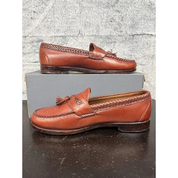 Allen‎ Edmonds Maxfield Shoes Mens Size 10.5 Brown Tassel Loafers Leather USA